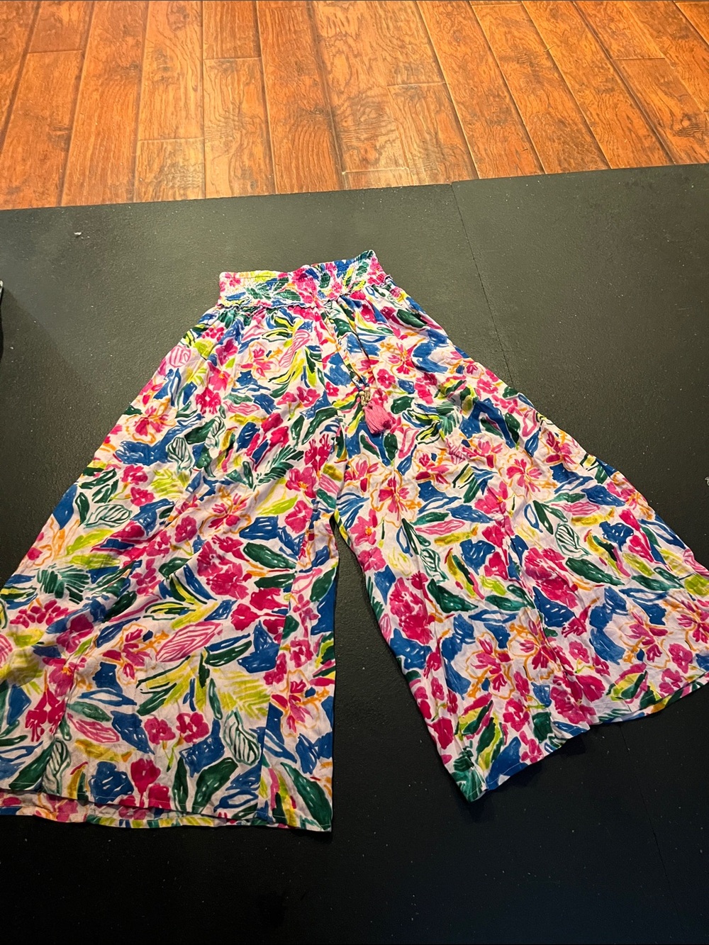 Wide Leg Floral Palazzo Pants - Multicolor